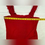 Intermix Red shirt ruffle straps, ribbed knit, size medium Photo 4