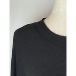 Lulus  Mercurio Black‎ Loose Ribbed Drop Shoulder Long Sleeve Top Size S Photo 6