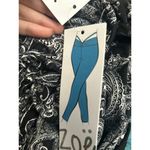 Zoe + Phoebe Women's Leggings Black & White Paisley Print L Size L Photo 3