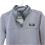 LL Bean Gray Airlight Knit 1/4 Snap Mock Neck Pullover Size MEDIUM Photo 3