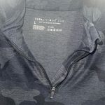 Yogalicious Women's black camo print long sleeve 1/4 zip pullover top. Photo 2