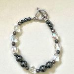 Hematite Swarovski crystal and silver bracelet Photo 1