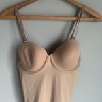 Assets by Spanx Women's Flawless Finish Strapless Cupped Midthigh Bodysuit Tan Photo 3