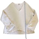 Free People Off Shoulder Ivory V-neck Balloon Sleeve Knit Woman Sweater Small Photo 7