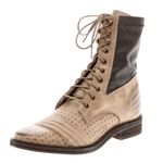 Free People Sounder Boots Tan Lace Up Boho Military Size 10/41 GUC Photo 10