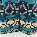 New Direction Vintage 90s Multicolor Rainbow Southwestern Aztec Tapestry Jacket Photo 2