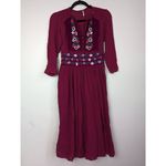 Free People  embroidered floral midi dress in raspberry size XSmall Photo 1