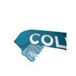 Columbus Teal And Cream Knit Rectangular Fringed Scarf 31”x8” Photo 2