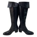 *Vero Cuoio Boots Womens Sz 36 Black Leather Knee High Fold Over Classic Luxury Photo 11