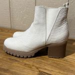 Altar'd State Cream Snake Embossed Block Heel Chelsea Boots Women's Size 8 M Photo 2