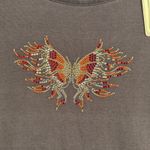 Greensource Top XL Brown Rhinestone Butterfly Wings Bling Y2K Fairy Grunge NWT Photo 4