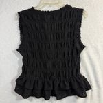 NWT ASTR The Label M Black Peplum Smocked Tie Top Eyelet Cottagecore WhimsyGoth Size M Photo 4