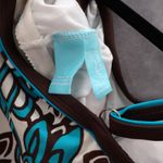 kim rogers  Brown Blue Floral Swim Tropical Beach Boho Tankini Top S Small Photo 3