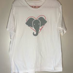 Alternative  White Tee with Gray Elephant and Heart Photo 0