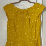 Boden Yellow Polka Dot Swishy Dress Full Skirt Cap Sleeve Tall Size 6 Long L White Photo 3