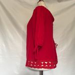 Greylin Greyln Off Shoulder Womens Top Size Medium Red Crochet Elbow Length Tie 61T4898 Photo 6