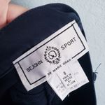 St. John  Sport Navy Blue Cotton Stretch Straight-Leg Pants Photo 6