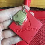 Tote&Carry Faux Snakeskin, Jetsetter 15 inch Laptop Bag, Briefcase, Red, Vegan Red Photo 3