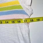 LC Lauren Conrad 100% Cotton White Pastel Stripe Front Tee Photo 6