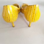Casadei  Yellow Animal Print Peep Toe Heels Photo 3