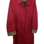 Burberry COPY - London Red Single Breasted Nova Check Lined With Flip Cuffs SZ 2 Photo 4