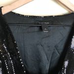 White House | Black Market WHBM mini sequined Black Dress size 0 tassel tie waist Photo 6