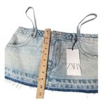ZARA NEW Denim CROP TOP Spaghetti Strap Jean Short TANK Shirt Women's SM Blue! Photo 6