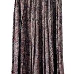 Vintage Paisley Floral Accordion Pleated Wool Blend Midi Skirt size medium M Gray Photo 1