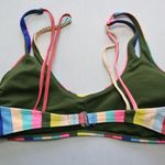 No Boundaries  Stripe Pink Swim Sports Bra Bralette Bikini Top L Large Photo 3