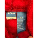 Disney  Vtg 90s Red Long Sleeve Mickey Full Zip Fleece Drawstring Hoodie Size 3X Photo 15