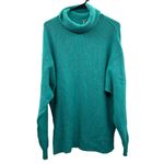 Free People  Oasis‎ Blue Softly Structured Knit Tunic Turtleneck Sweater Size XS Photo 1