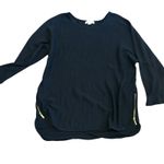 Michael Kors Black Pullover Sweater Zip Sides Goth Punk Witchy Slouchy 2X Photo 1