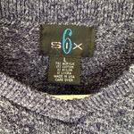 Vintage 90s 6ix Blue Fair Isle Sweater Ribbed Knit Size L Made in USA Photo 2