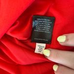 Carbon 38 Red Satin Midi Skirt Photo 5