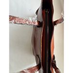 NWOT Faux Leather Tote with Removable Long Strap in Chocolate Brown Photo 4
