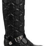 Gucci Women's Black GG Matelasse Lug Sole Leather Boots Photo 8