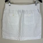 Athleta  White Linen Pull On Mini Skirt Size‎ 4 Photo 4