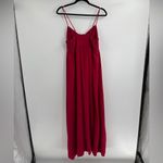 Amanda Uprichard Maxi Dress silk Red Spaghetti Strap Formal Evening Gown large Photo 8