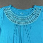 Loft Outlet Shirt Womens Small Crochet Neckline Short Sleeve Lightweight Top Photo 1