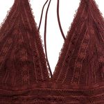 Urban Outfitters Strappy Back Lace Halter Bralette In Burgundy Photo 5