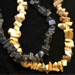 2 jet black coral and brown stone necklaces Photo 3