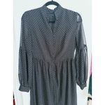 Who What Wear Dark Fairy Whimsigoth Dotted Sheer Belted Midi Dress XS Black Academia Retro Photo 4