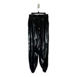 I am gia  Pants Women Small Black Faux Patent Leather Cobain Jogger‎ Goth Baggy Photo 2