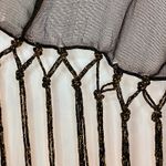 Indian Black & Gold Tassel Scarf Unisex Women's One Size Photo 3