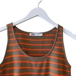 ZARA Womens Brown Orange Viscose Stripes Knit Layering Tank Top SZ M # 1168 Photo 1