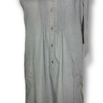 NWOT New York & Company Blue Grey Sleeveless Ruffle Shoulder Bow Dress Size S Photo 0