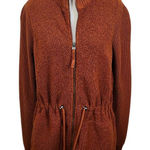 All Worthy Hunter McGrady Mixed Media Sherpa Jacket Size XXS Terra Cotta Sweater Red Photo 0