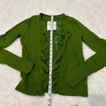 Gilly Hicks  Y2K VTG Ruffle Cardigan Womens Size M Green Preppy Logo Cute Photo 3
