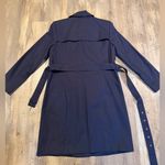 Michael Kors Navy Trench Coat With Gold Accents Large Photo 4