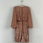 Vince Camuto NWT 3/4 Length Ballon Sleeve Gold Sequin Dress Photo 2